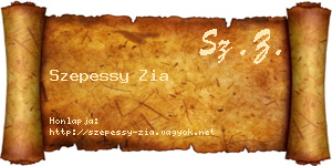 Szepessy Zia névjegykártya